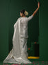 Meera Silver Jaal Banarasi Saree with Blouse Fabric